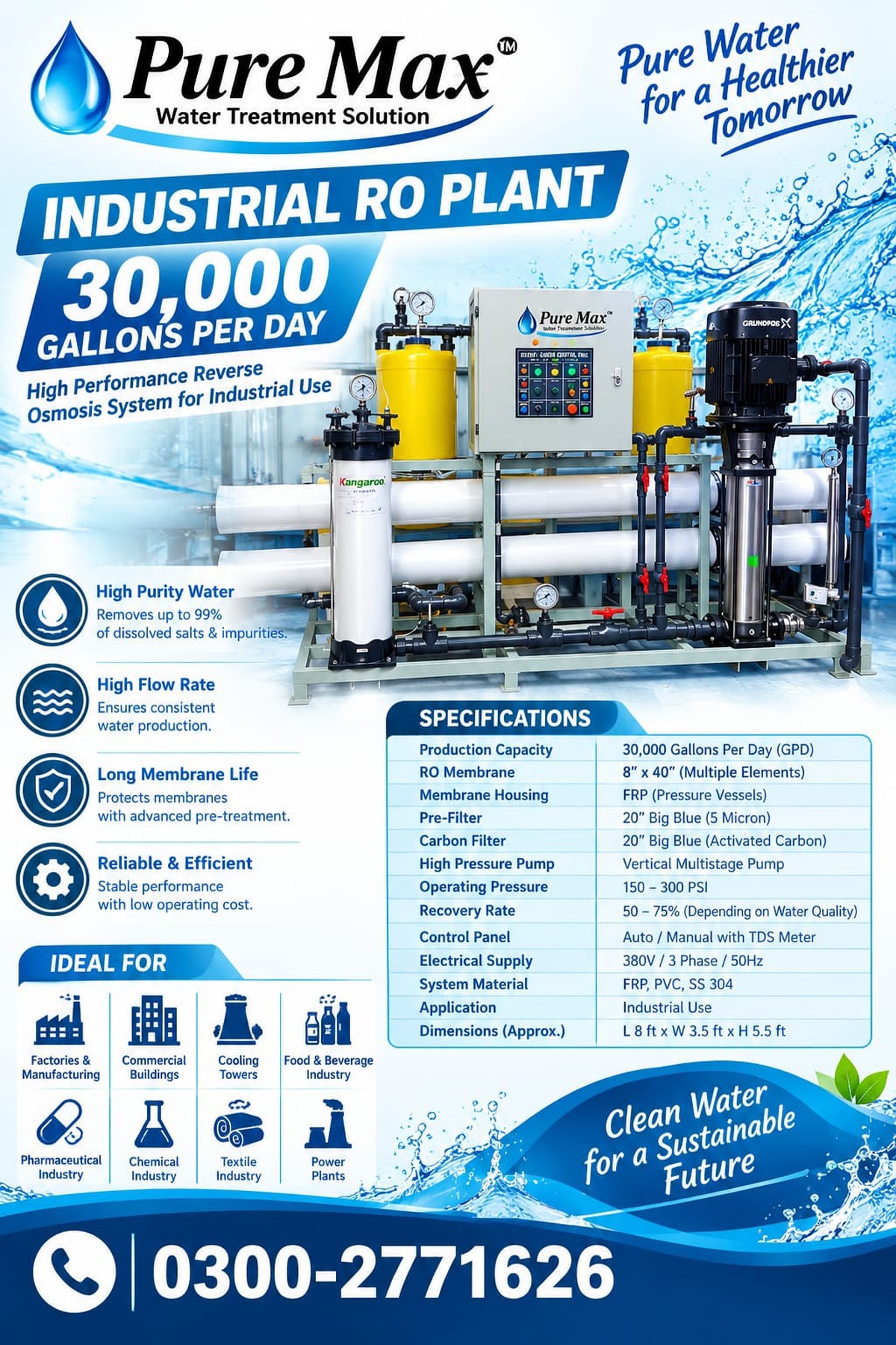 Industrial RO Plant 30,000 GPD